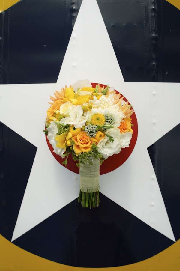 bouquet of flowers resting in star symbol - wedding photo by top Portland, Oregon wedding photographer Aaron Courter